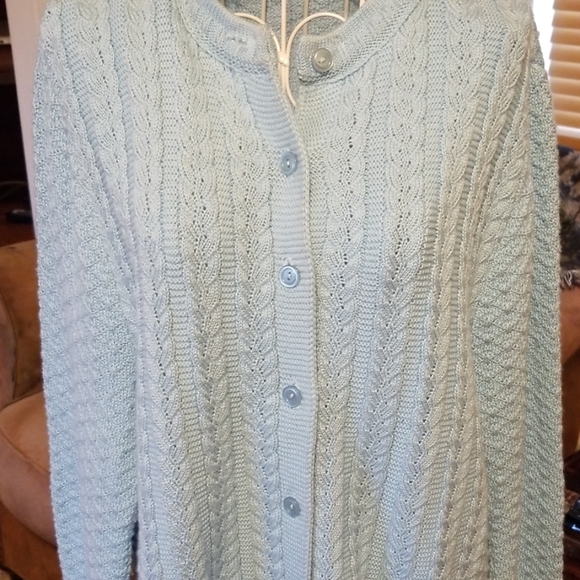 🌹BLUE BAYOU❣️Baby blue cardigan sweater 💚 - Picture 2 of 7